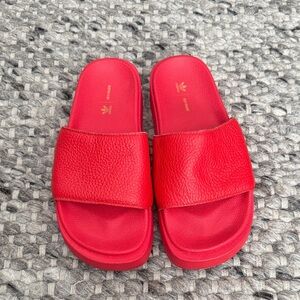Adidas Ivy Park Red Slide Sandals